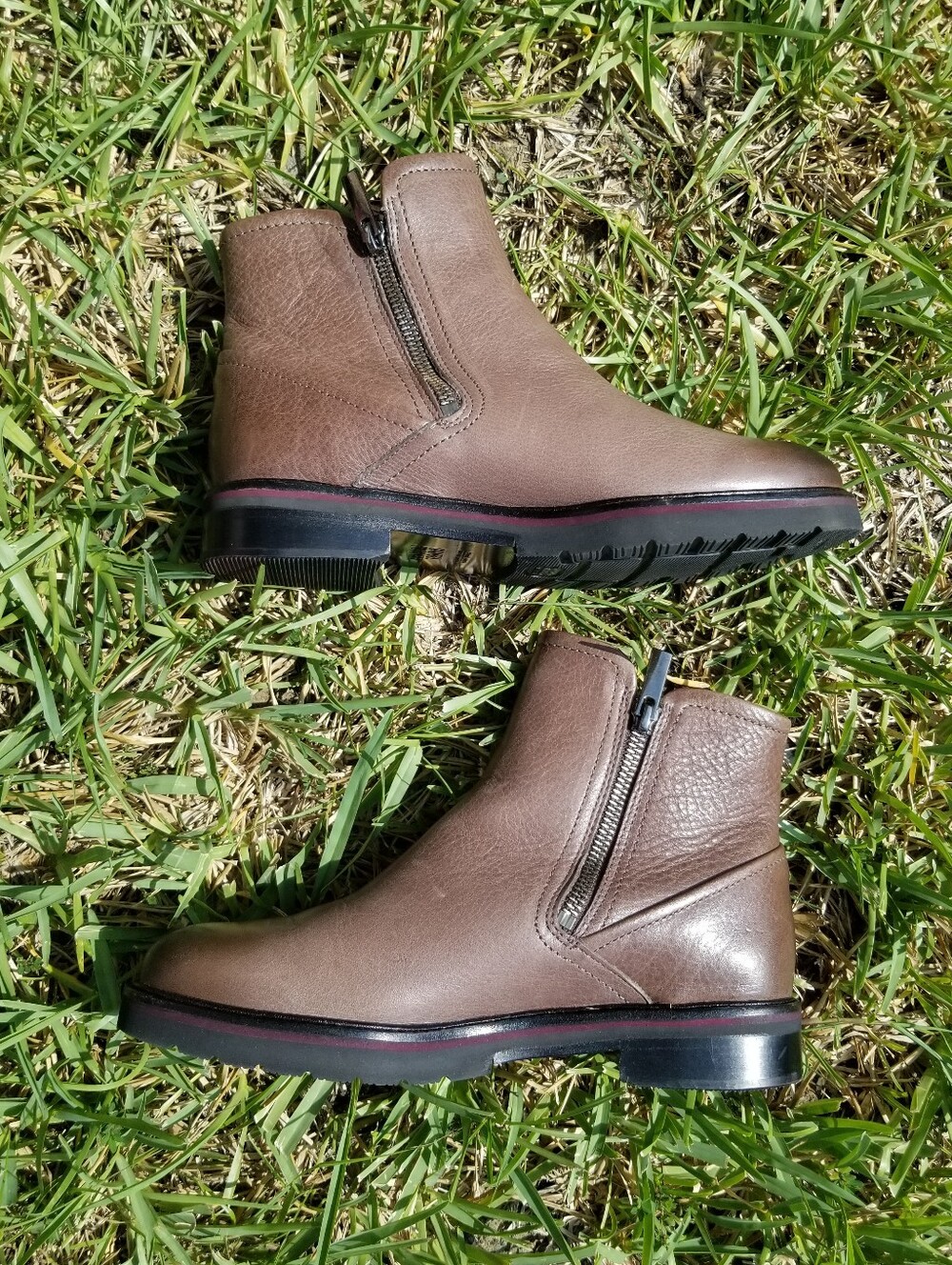 Samuel Hubbard Valencia W4120-302 Leather Ankle Boots Dark Taupe Size 7